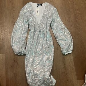 Silver sequin dress